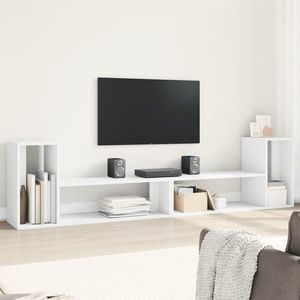 vidaXL Dulap TV, 2 buc., alb, 100x30x50 cm, lemn prelucrat imagine