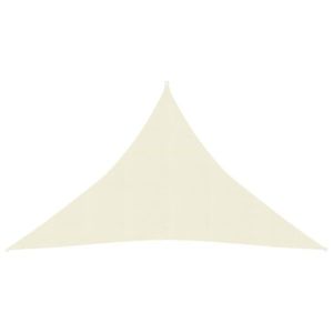 vidaXL Pânză parasolar din HDPE triunghiulară 5 x 5 x 5 m, Crem imagine