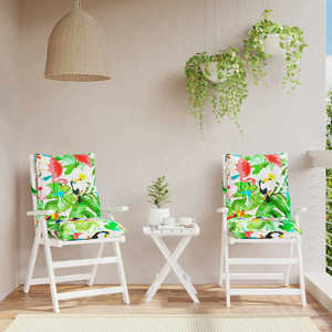 vidaXL Perne scaune cu spătar jos, 2 buc., multicolor, textil oxford imagine