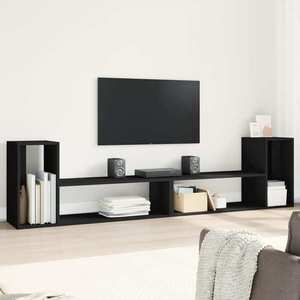 vidaXL Dulap TV, 2 buc., negru, 100x30x50 cm, lemn prelucrat imagine