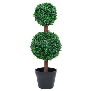 vidaXL Plantă artificială cimișir cu ghiveci, verde, 60cm, formă minge imagine