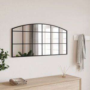 vidaXL Oglindă de perete, negru, 100x50 cm, arcuită, fier imagine