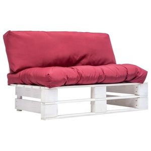 vidaXL Canapea din paleți de grădină, perne roșii, lemn de pin imagine