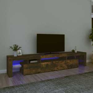vidaXL Comodă TV cu lumini LED, stejar fumuriu, 215x36, 5x40 cm imagine