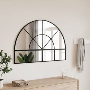 vidaXL Oglindă de perete, negru, 100x70 cm, arcuită, fier imagine