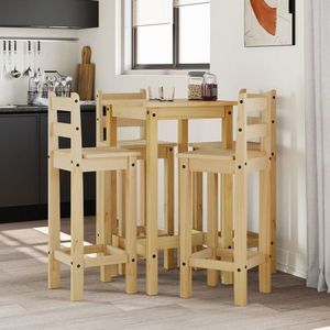 vidaXL Set cu masă și scaune din lemn de pin, 5 piese imagine