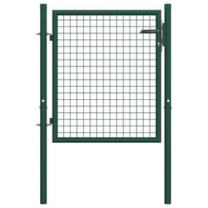vidaXL Poartă de gard, verde, 100 x 75 cm, oțel imagine