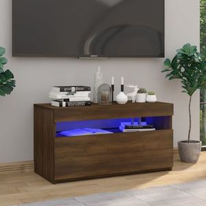 vidaXL Comodă TV cu lumini LED, stejar maro, 75x35x40 cm imagine
