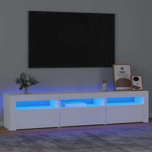 vidaXL Comodă TV cu lumini LED, alb, 180x35x40 cm imagine