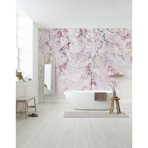 Fototapet floral, Komar, model flori cires, print digital, nuante de roz, 300x280cm imagine