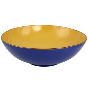 Bol din ceramica albastra cu galben 32 cm imagine