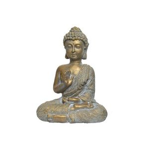 Statueta decorativa pentru exterior, Buddha - one hand up, Decoris, 14.5 x 23.5 x 30.5 cm, polimagneziu imagine