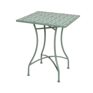 Masa pentru gradina Orleans, Decoris, 58 x 58 x 72 cm, pliabil, fier/ceramica, verde imagine