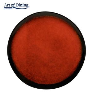Set 4 farfurii intinse Vulcano, 28 cm, ceramica, rosu/negru imagine
