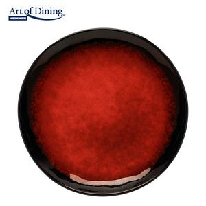 Set 6 farfurii pentru desert Vulcano, 20 cm, ceramica, rosu/negru imagine