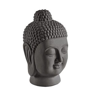 Decoratiune Pattaya Buddha Head, Bizzotto, 22.5x21x35.5 cm, antracit imagine