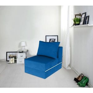 Fotoliu extensibil Urban Living, 70x80x70 cm, Albastru imagine
