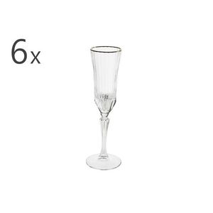 Set 6 pahare pentru sampanie Oh My Gold, Brandani, 180 ml, sticla cristal imagine