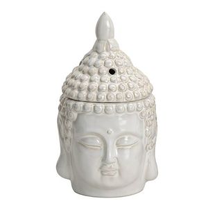 Aromatizant Budha din ceramica alba 20 cm imagine