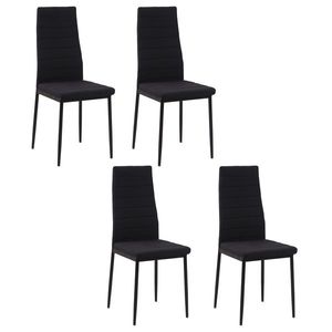 Set 4 scaune captusite pentru sufragerie, mobilier modern, scaun negru, scaun pentru bucatarie HOMCOM | Aosom RO imagine