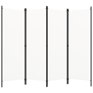 vidaXL Paravan de cameră cu 4 panouri, alb crem, 200 x 180 cm imagine