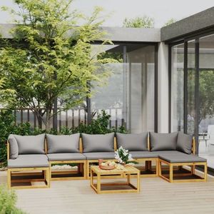 vidaXL Set mobilier grădină cu perne, 8 piese, lemn masiv acacia imagine