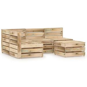 vidaXL Set mobilier de grădină, 5 piese, lemn de pin verde tratat imagine