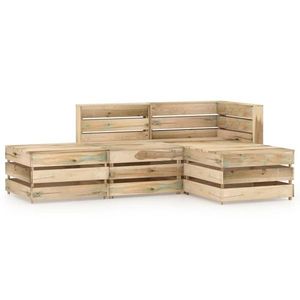 vidaXL Set mobilier de grădină, 4 piese, lemn de pin verde tratat imagine