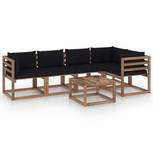 vidaXL Set mobilier de grădină cu perne, 6 piese, lemn pin tratat imagine
