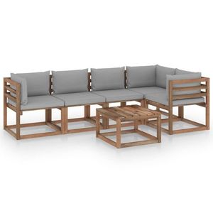 vidaXL Set mobilier de grădină cu perne, 6 piese, lemn pin tratat imagine