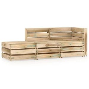 vidaXL Set mobilier de grădină, 3 piese, lemn de pin verde tratat imagine