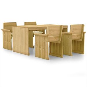 vidaXL Set mobilier de grădină, 5 piese, lemn de pin tratat imagine