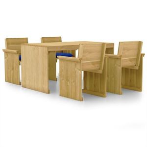 vidaXL Set mobilier de grădină cu perne, 5 piese, lemn de pin tratat imagine