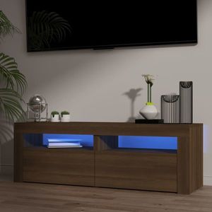 vidaXL Comodă TV cu lumini LED, stejar maro, 120x35x40 cm imagine