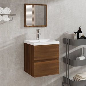 vidaXL Dulap de baie cu oglindă, stejar maro, lemn prelucrat imagine
