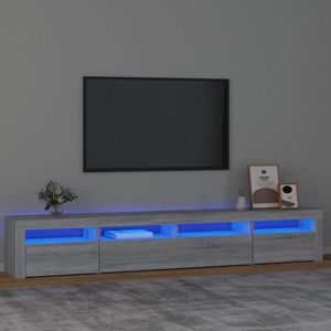 vidaXL Comodă TV cu lumini LED, gri sonoma, 240x35x40cm imagine