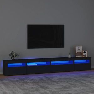 vidaXL Comodă TV cu lumini LED, negru, 270x35x40 cm imagine