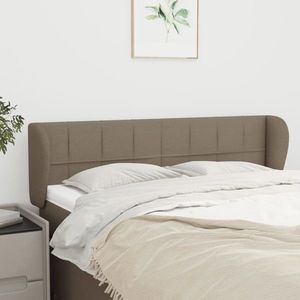 vidaXL Tăblie de pat cu aripioare gri taupe 147x23x78/88 cm textil imagine