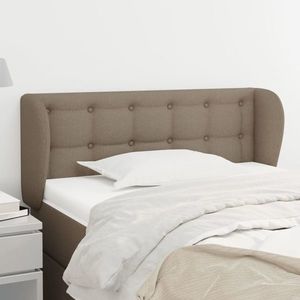 vidaXL Tăblie de pat cu aripioare gri taupe 93x23x78/88 cm textil imagine