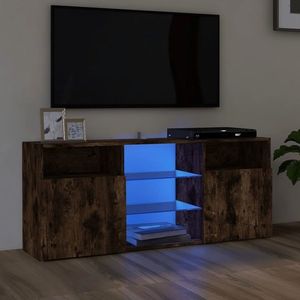vidaXL Comodă TV cu lumini LED, stejar fumuriu, 120x30x50 cm imagine
