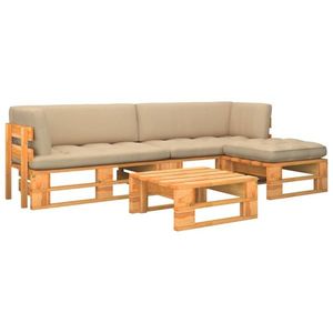 vidaXL Set mobilier paleți, 4 piese, maro miere, lemn de pin tratat imagine