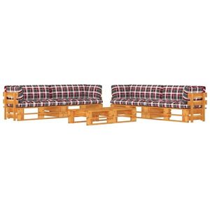 vidaXL Set mobilier paleți, 6 piese, maro miere, lemn de pin tratat imagine