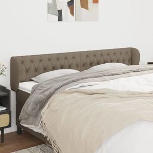 vidaXL Tăblie de pat cu aripioare gri taupe 183x23x78/88 cm textil imagine