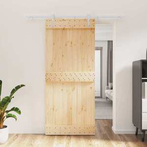 vidaXL Ușă glisantă cu set feronerie, 90x210 cm, lemn masiv de pin imagine