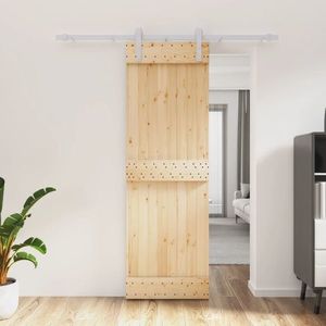 vidaXL Ușă glisantă cu set de feronerie 70x210 cm, lemn masiv de pin imagine