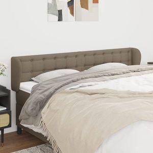 vidaXL Tăblie de pat cu aripioare gri taupe 203x23x78/88 cm textil imagine