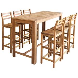 vidaXL Set masă și scaune de bar, 7 piese, lemn masiv de acacia imagine