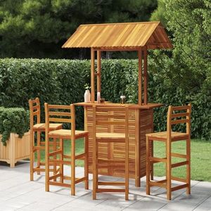 vidaXL Set mobilier de bar de grădină, 5 piese, lemn masiv de acacia imagine