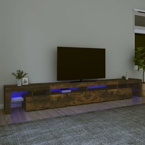 vidaXL Comodă TV cu lumini LED, stejar fumuriu290x36, 5x40cm imagine