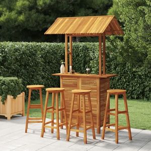 vidaXL Set mobilier de bar de grădină, 5 piese, lemn masiv de acacia imagine